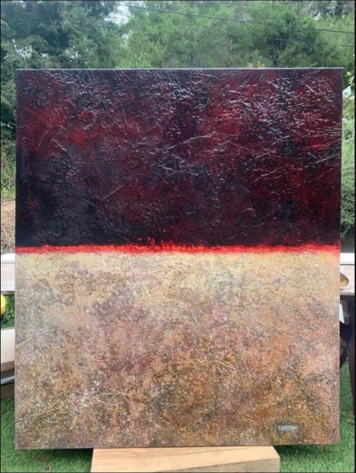 Red horizon abstract