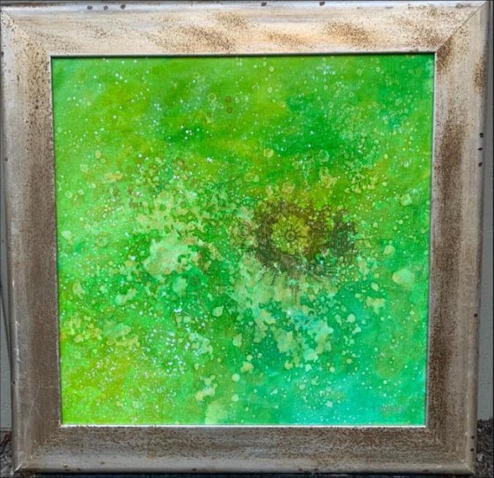 Green abstract, framed